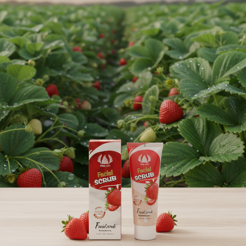 Tree City Strawberry Facial Scrub | 120 ml | Gentle Exfoliation & Refreshing Skin Care