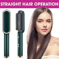 909 Hair Straightening Brush | Electric 2‑in‑1 Straightener & Curler | Heating Styling Comb | Quick 3‑Minute Styling