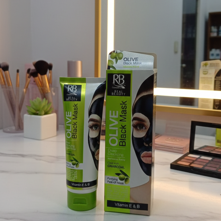 RB Cosmetics Real Beauty Olive & Charcoal Black Peel‑Off Mask | Deep Cleansing & Purifying Care | Original