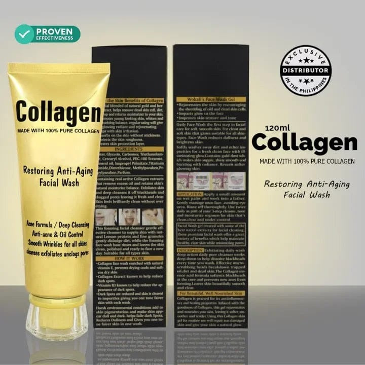 Wokali Collagen Anti Aging And Anti Acne Facial Wash Providing Gentle Care Smooth Application - 120ML